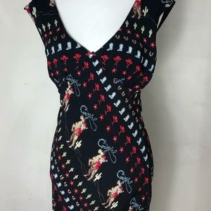 Vintage cowgirl novelty wiggle dress